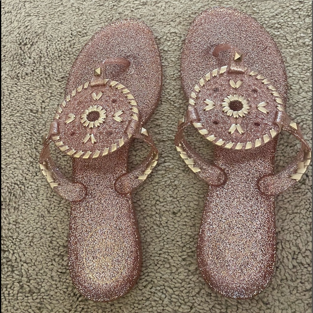 Like New jelly Jack Rodgers, light pink with a sparkle